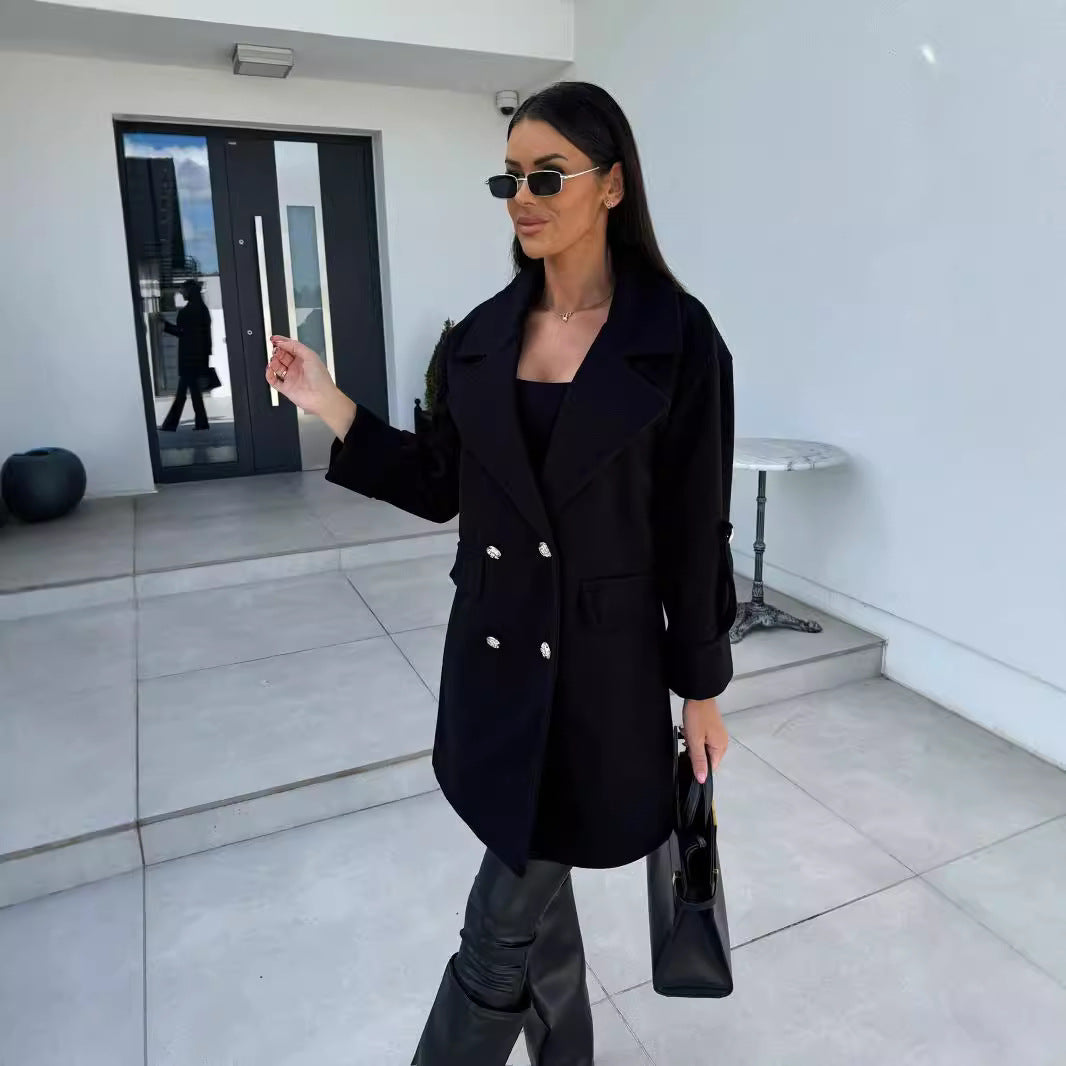 Dames Blazer oversized élégamment coupé avec double rangée de boutons Chic und Stil