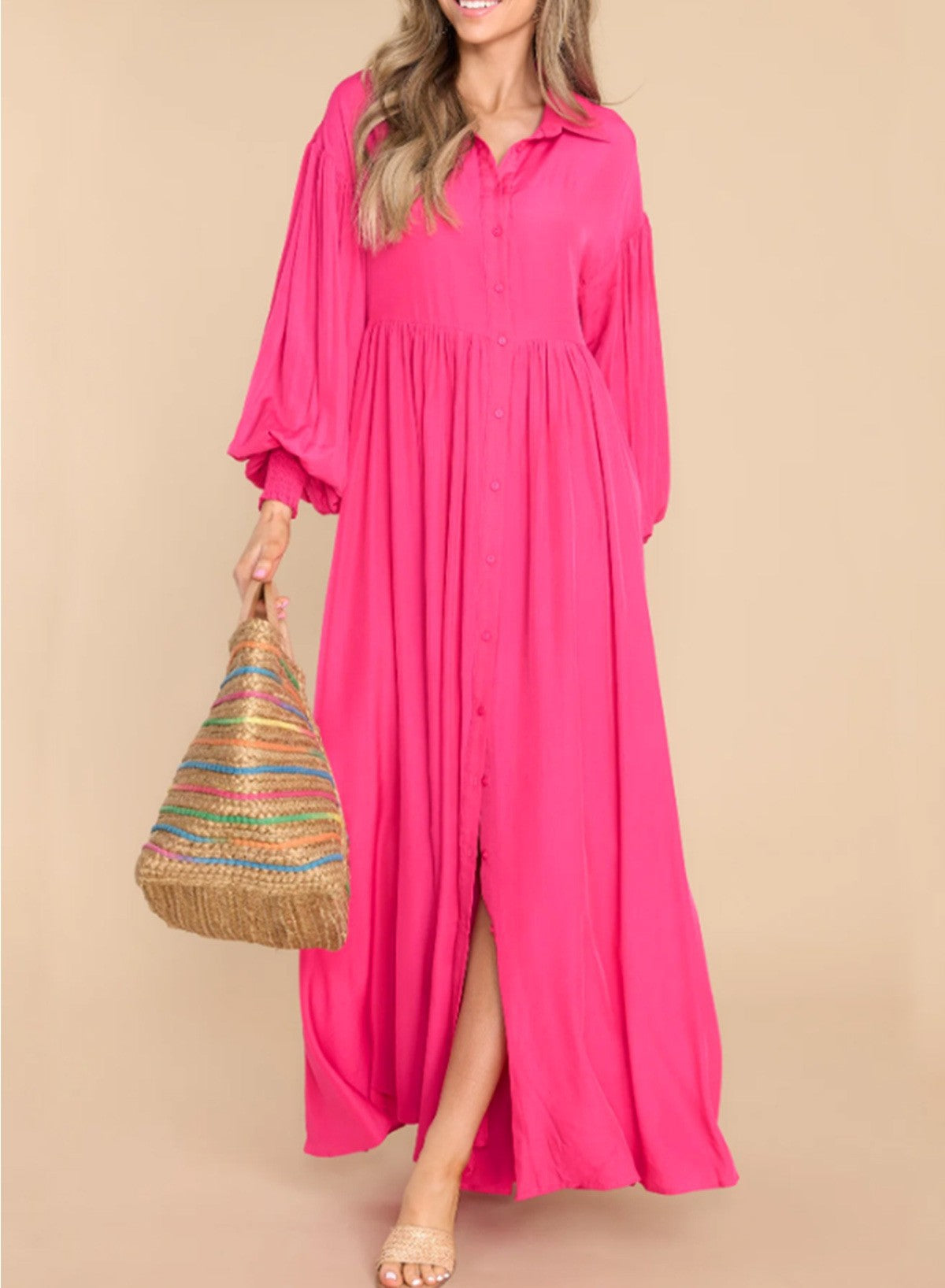 Robe maxi à boutons fluides pour femmes Chic und Stil