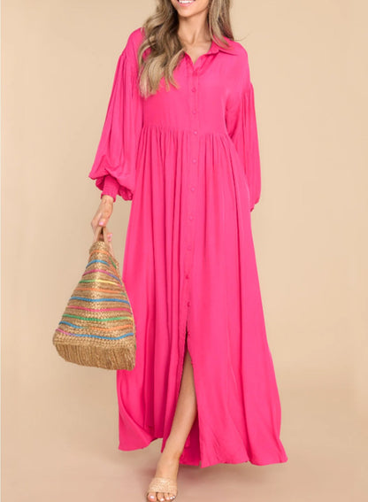 Robe maxi à boutons fluides pour femmes Chic und Stil