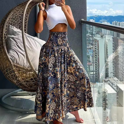 Jupe maxi boho pour femme avec taille élastique Chic und Stil