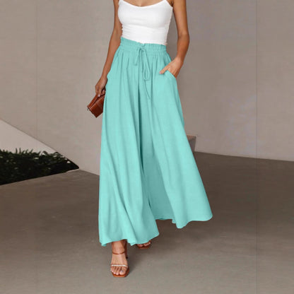 Wide-leg pants for women with elastic waistband and pockets Chic and Style