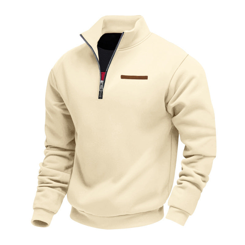 Sporty fleece pullover for men with half-zip Chic und Stil
