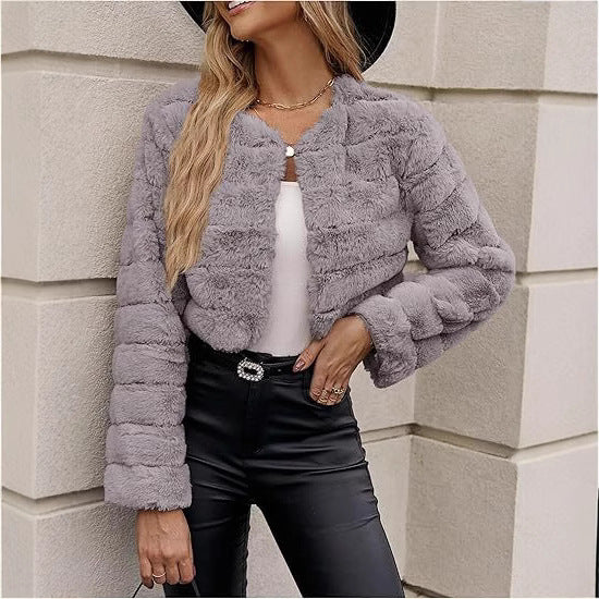 Fleece jacket with leopard print model for ladies Chic and Style