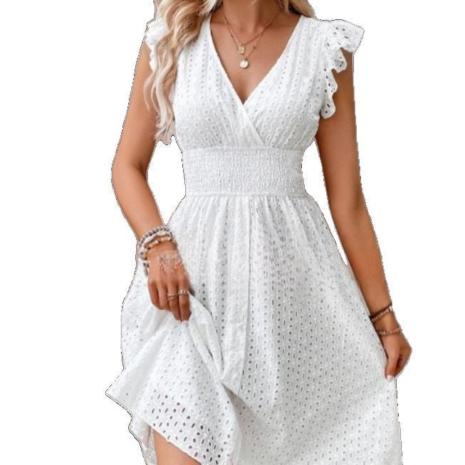 Women's Summer Ruffle Dress with Waffle Texture Chic und Stil