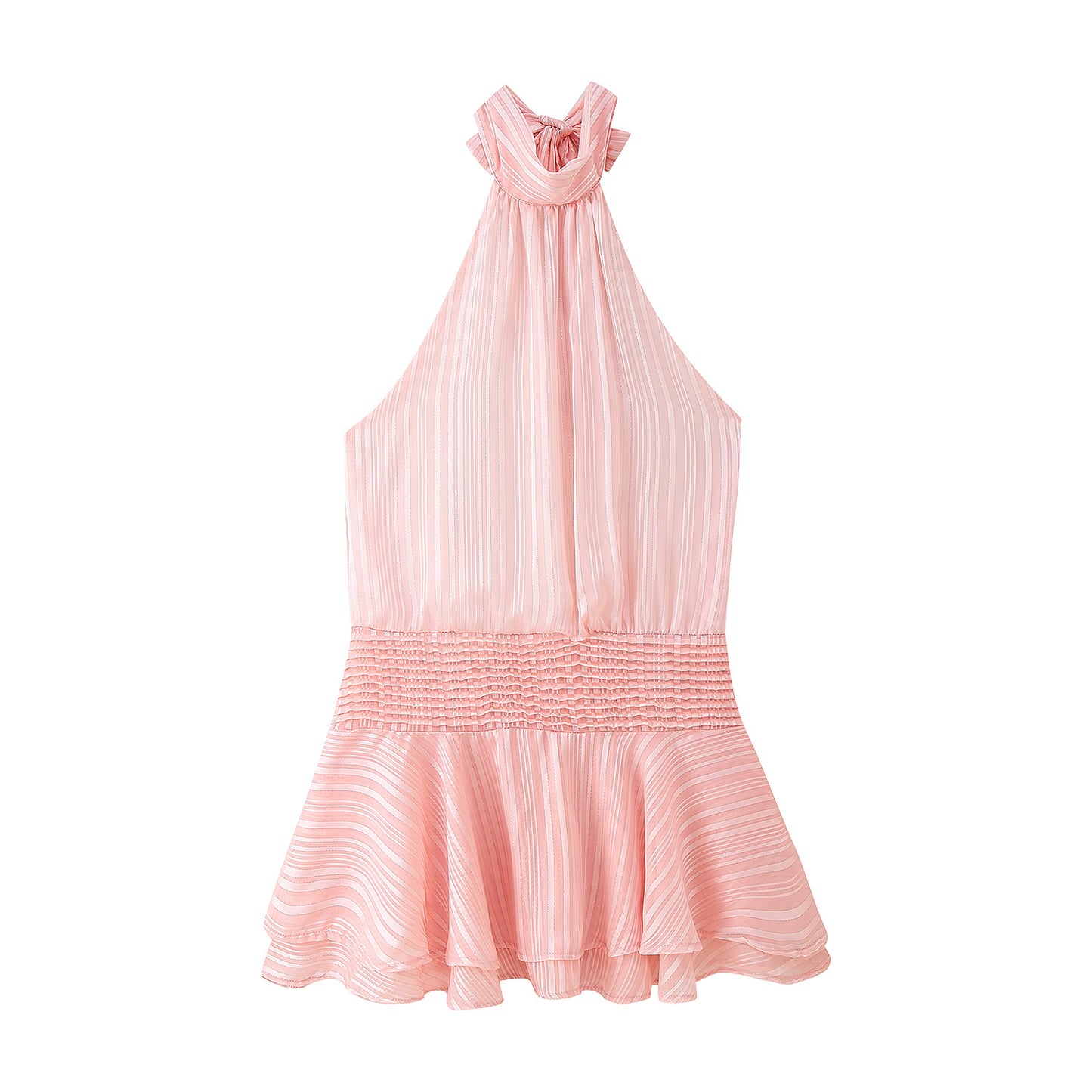 Dame Top à dos nu avec ourlet volants et taille élastique Chic und Stil