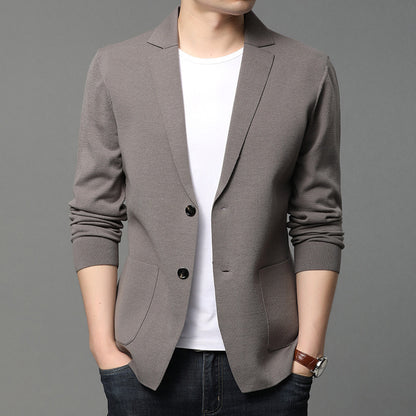 Blazer en tricot pour hommes avec des détails de boutons élégants et des poches pratiques Chic und Stil