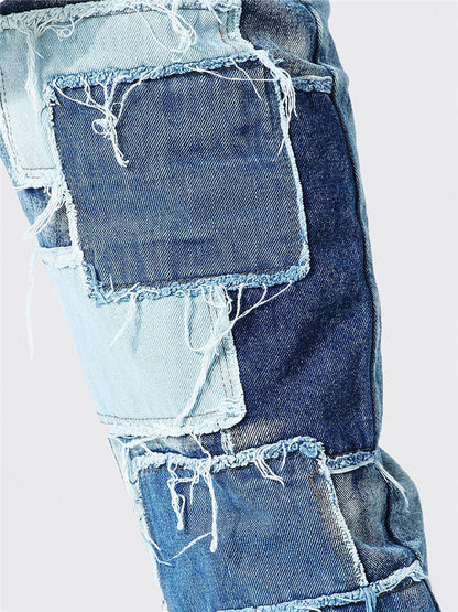 Hommes Jeans Patchwork Déchirés Chic und Stil