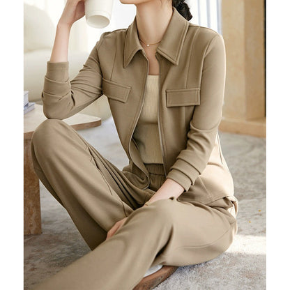 Chic and stylish casual jacket and pants set for women