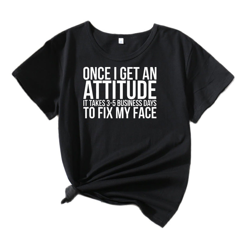 Dames Casual Attitude Statement T-shirt Chic und Stil