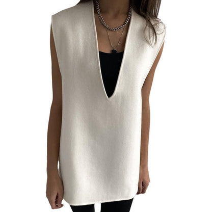Dames gelaagde vest met diepe V-hals en tailleband Chic und Stil