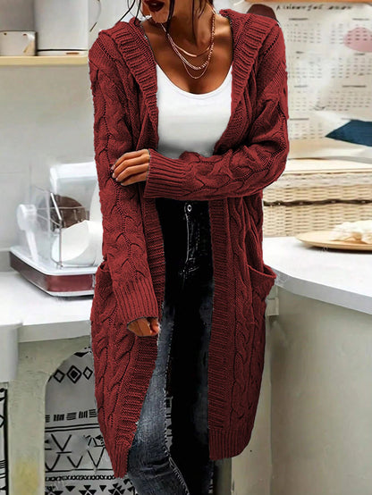 Veste en grosse maille pour dames avec des motifs en relief de haute qualité et des poches pratiques Chic und Stil