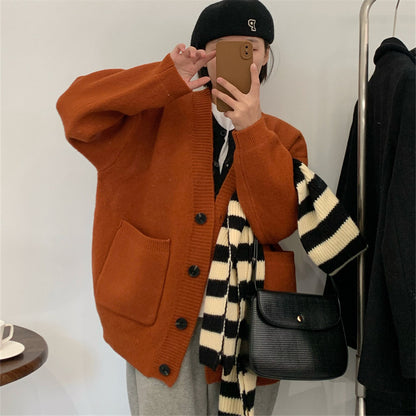Femme pull-over douillet avec grandes poches et boutonnière intégrale Chic und Stil