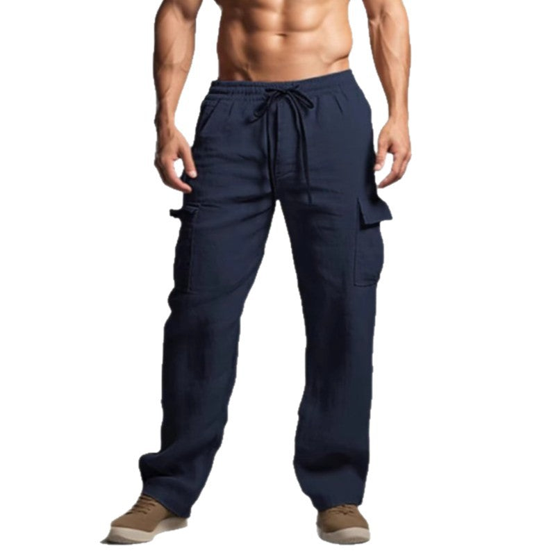 Casual cargo pants for men with elastic waistband and practical side pockets Chic and Style