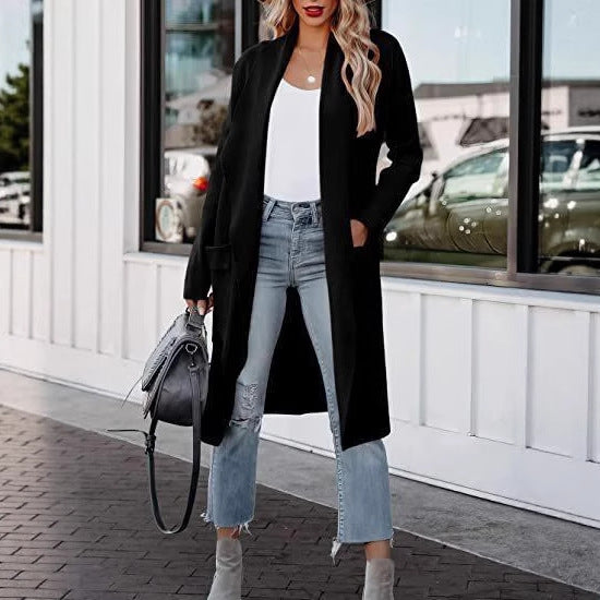 Dames Cardigan à manches longues tendance avec poches pratiques Chic und Stil