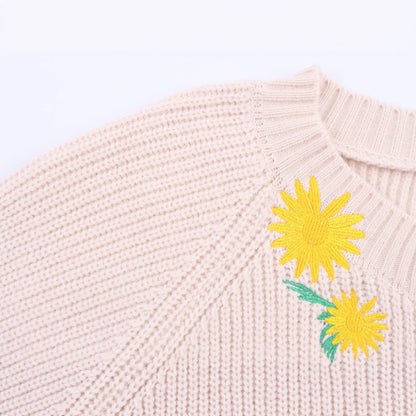 Pull en tricot pour femmes avec broderie florale Chic und Stil
