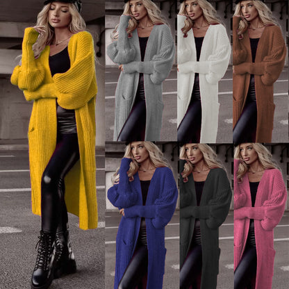 Dames Gros tricot Gilet avec design côtelé et grandes poches Chic und Stil