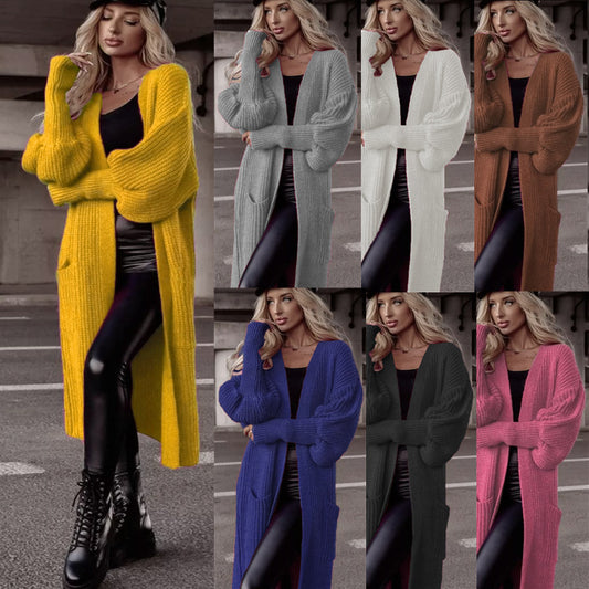 Dames Gros tricot Gilet avec design côtelé et grandes poches Chic und Stil