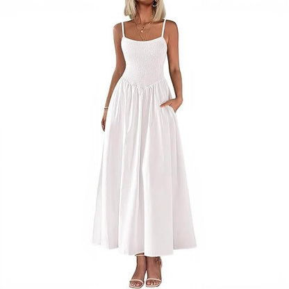 Robe maxi pour femmes avec haut élastique et jupe fluide Chic und Stil