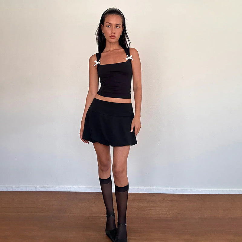 Dames Élégant Top avec Détail de Noeud Chic und Stil