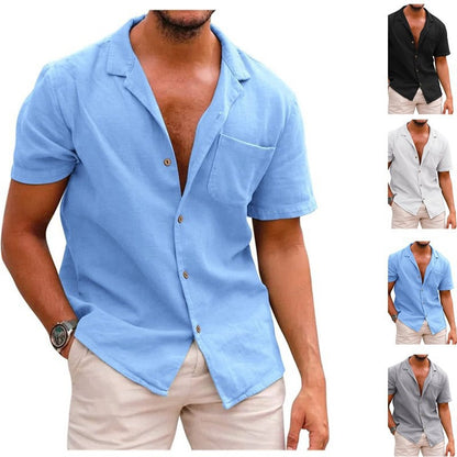 Chemise estivale à manches courtes pour hommes en lin léger Chic und Stil