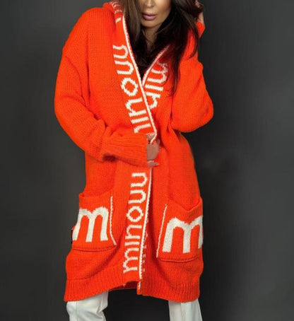 Dames confortable Cardigan à capuche Chic und Stil