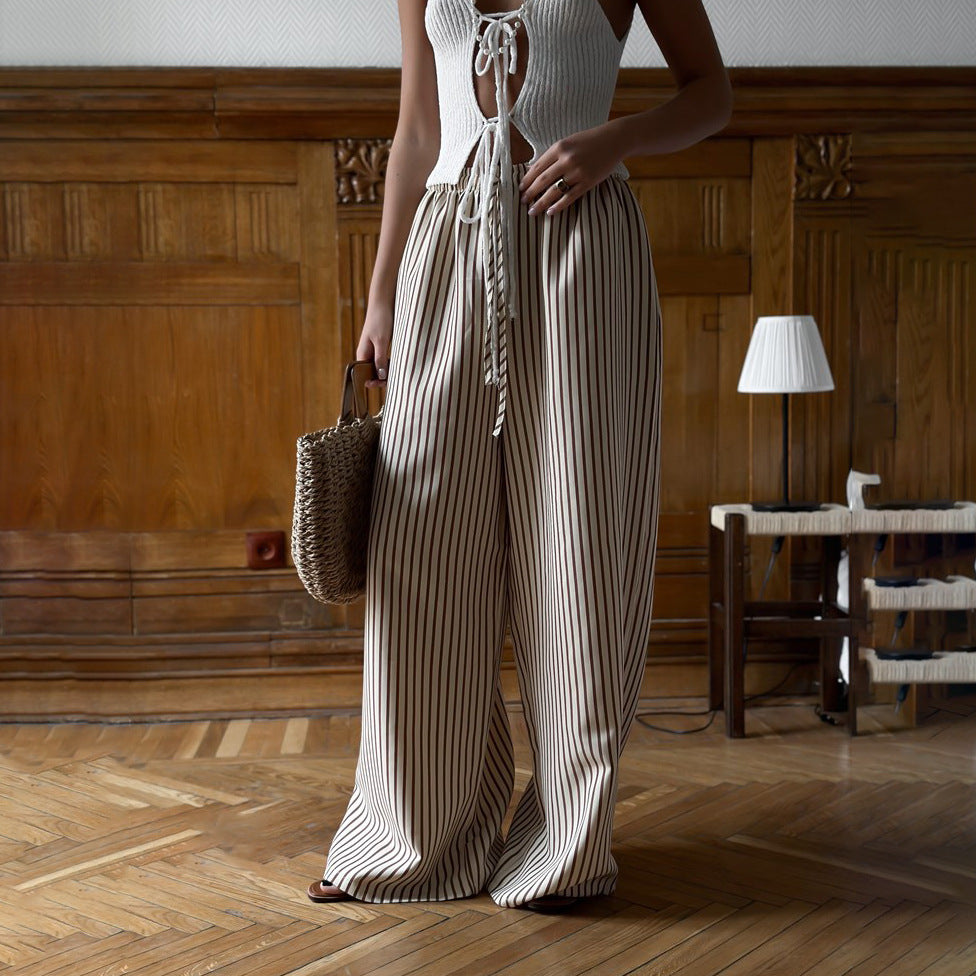 Marlene wide pants for ladies with stylish stripes Chic and Style