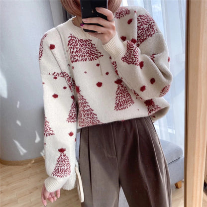 Pull confortable pour femmes avec motif de sapin de Noël Chic und Stil