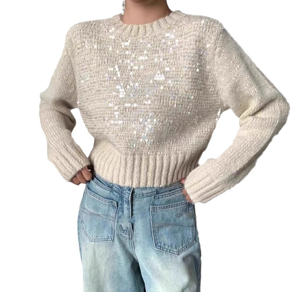 Pull en tricot scintillant pour femmes avec texture et coupe ample Chic und Stil