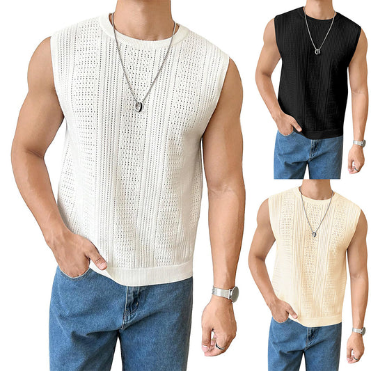 Homme pull tricoté avec structure aérée à motif perforé Chic und Stil
