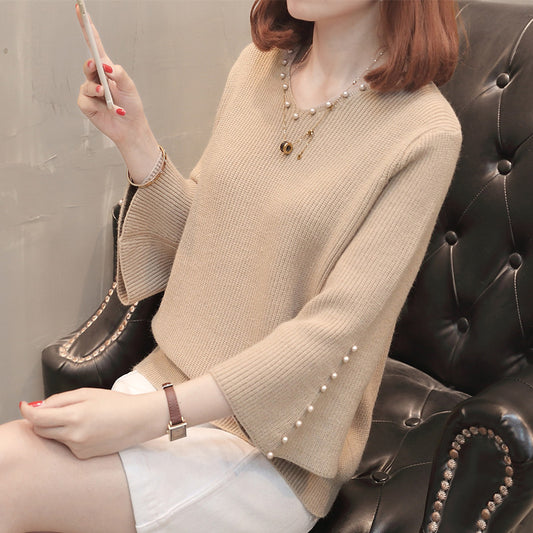 Pull femme avec coupe ample et détails en perles Chic und Stil