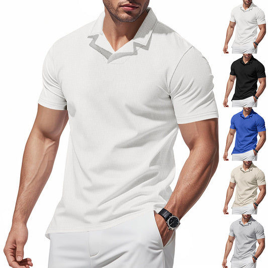 Chemise polo à manches courtes pour hommes avec design de structure moderne Chic und Stil