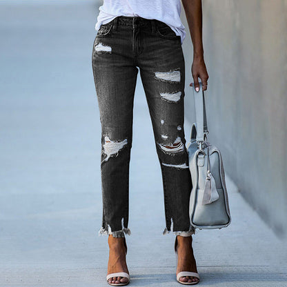 Dames destroyed Mom-Jeans Chic und Stil