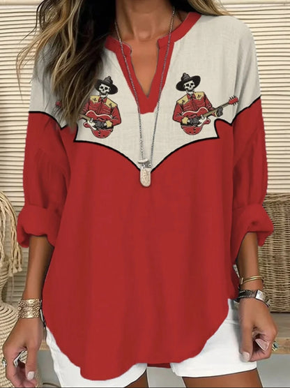 Blouse pour femmes avec des graphiques créatifs et un détail de bon goût Chic und Stil
