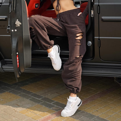 Chic and Style Casual Ripped Sweatpants for Women