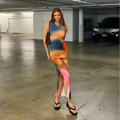 Women's Maxi Dress Abstract Art Chic and Style