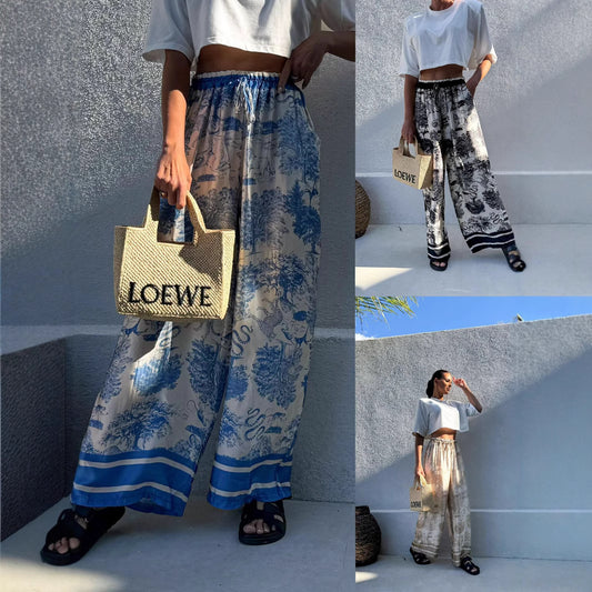 Pantalons de pyjama amples imprimés pour dames Chic und Stil