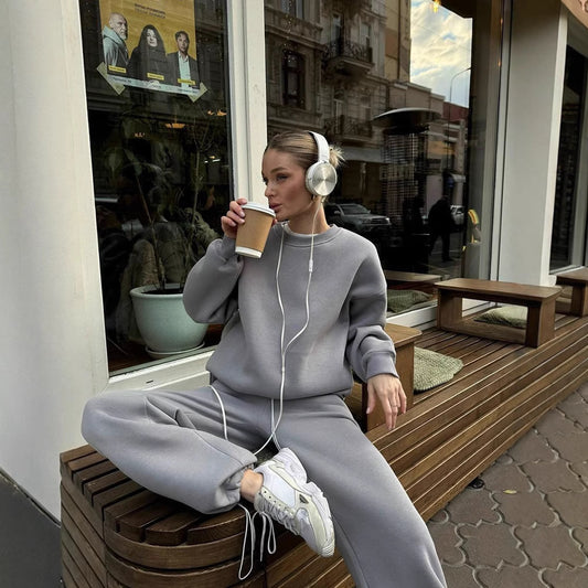Ensemble de pull décontracté pour femmes et pantalon large Chic und Stil
