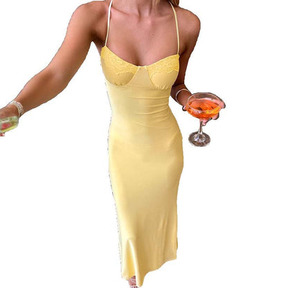 Dames Robe Maxi Élégante à Col Cowl Chic und Stil