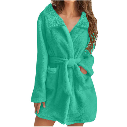 Ladies Cozy Polar Fleece Robe Chic and Style