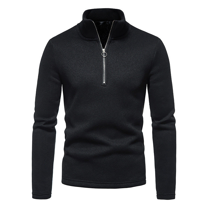 Pull sportif pour hommes avec col montant et fermeture éclair innovante Chic und Stil