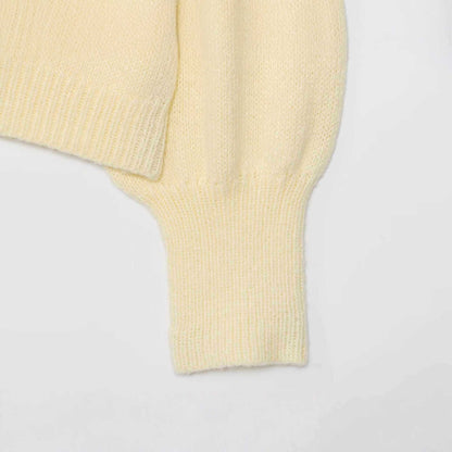 Damen weiche Strickjacke mit Knopfleiste und ballonförmigen Ärmeln Chic und Stil