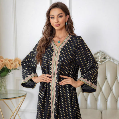 Robe kaftan pour femmes avec un élégant laçage et un design sans manches Chic und Stil