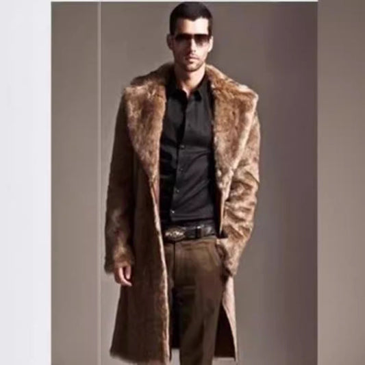 Men's Elegant Faux Fur Coat Chic und Stil