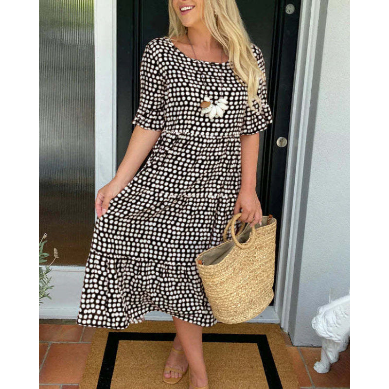 Robe midi pour femmes dans un style boho décontracté avec un matériau résistant aux déchirures et des manches élastiques Chic und Stil