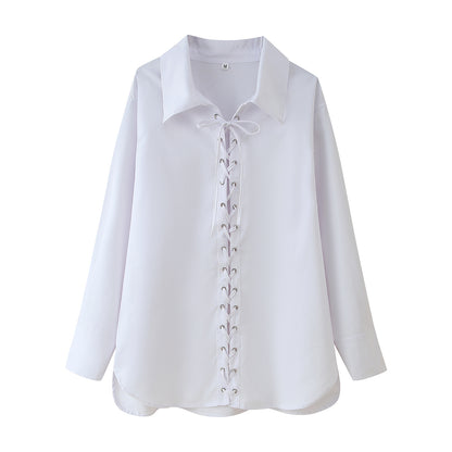Chemisier femme avec design à volants et élégant lacet Chic und Stil