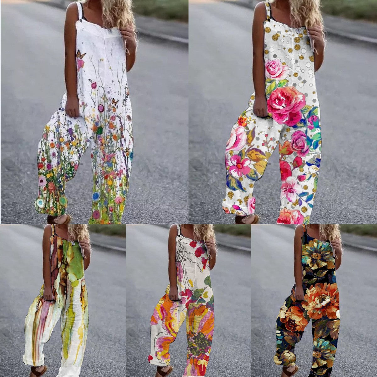 Combinaison artistique à imprimé floral pour femmes Chic und Stil