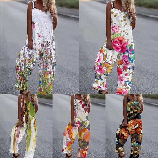 Combinaison artistique à imprimé floral pour femmes Chic und Stil