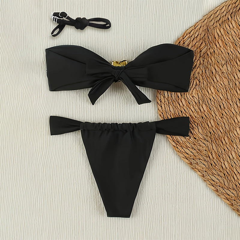 Dames ensemble bikini bandeau élégant Chic und Stil