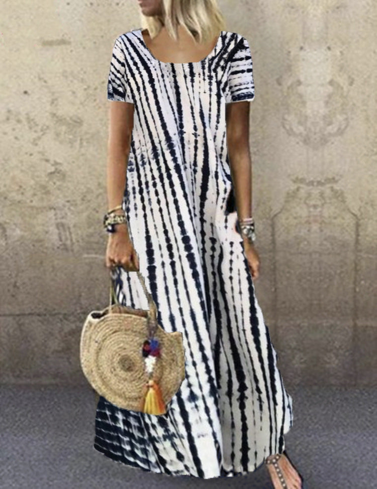 Robe maxi féminine avec motif rayé tendance Chic und Stil