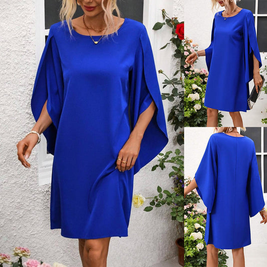 Femmes Élégante Robe à Manches Cape Chic und Stil